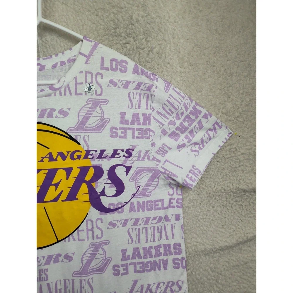 NBA Los Angeles Lakers Men Shirt XXL Purple CottonBlend Short Sleeve Regular Tee